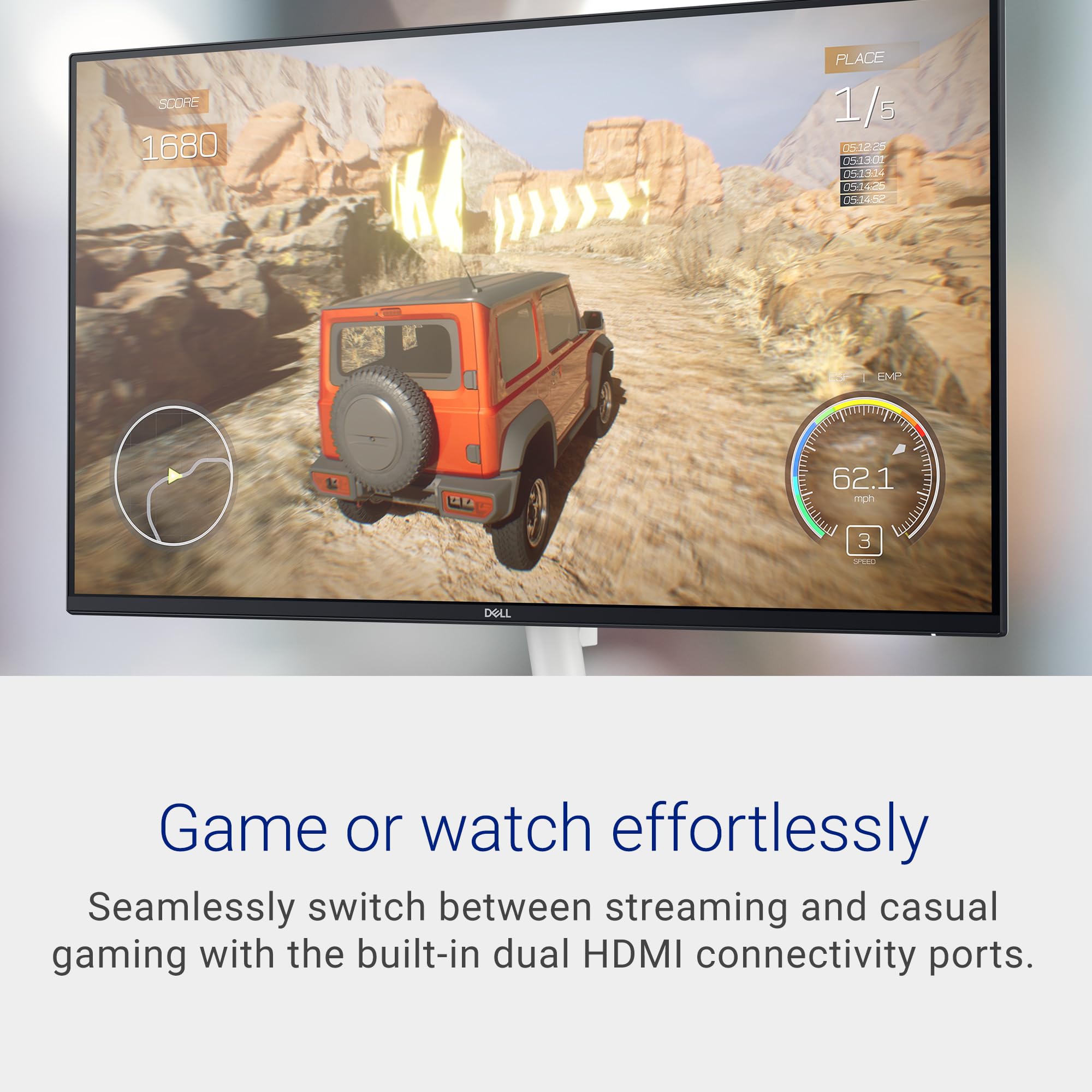 Dell S2425H Monitor - 23.8 Inch, FHD (1920x1080) Display, 100Hz Refresh Rate, 1500:1 Contrast Ratio, 99% sRGB, TÜV Rheinland Eye Comfort 4 Star, Integrated 2x5W Speaker, Tilt- Ash White Color (NEW)