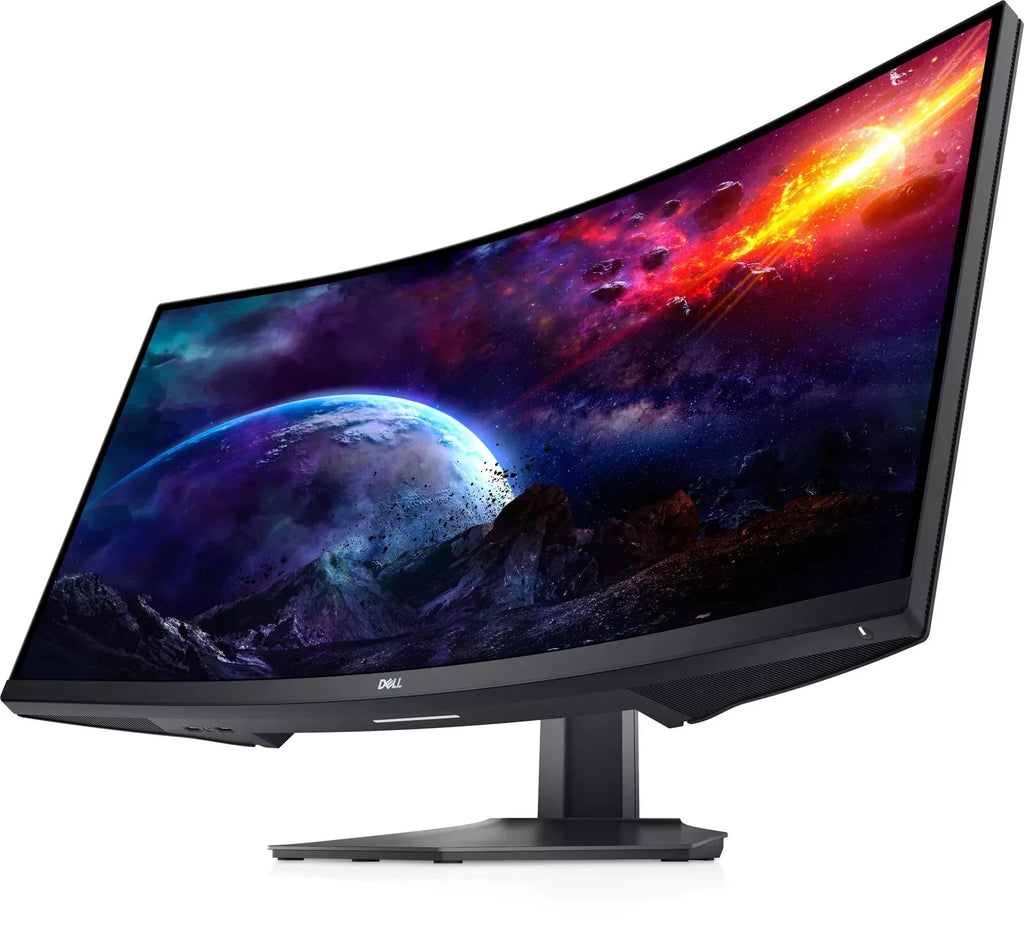 Dell S3422DWG Curved Gaming Monitor - 34 Inch 1800R Curved Screen with 144Hz Refresh Rate, WQHD (3440 x 1440) Display, HDMI, DP to DP 1.4 Cable, AMD FreeSync - Black (NEW)