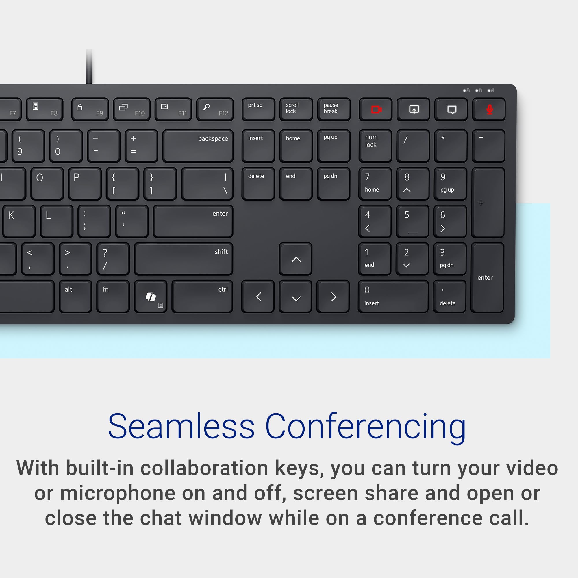 Dell Wireless Keyboard and Mouse - KM3322W, Wireless - 2.4GHz, Optical LED Sensor, Mechanical Scroll, Anti-Fade Plunger Keys, 6 Multimedia Keys, Tilt Leg - Black (NEW)