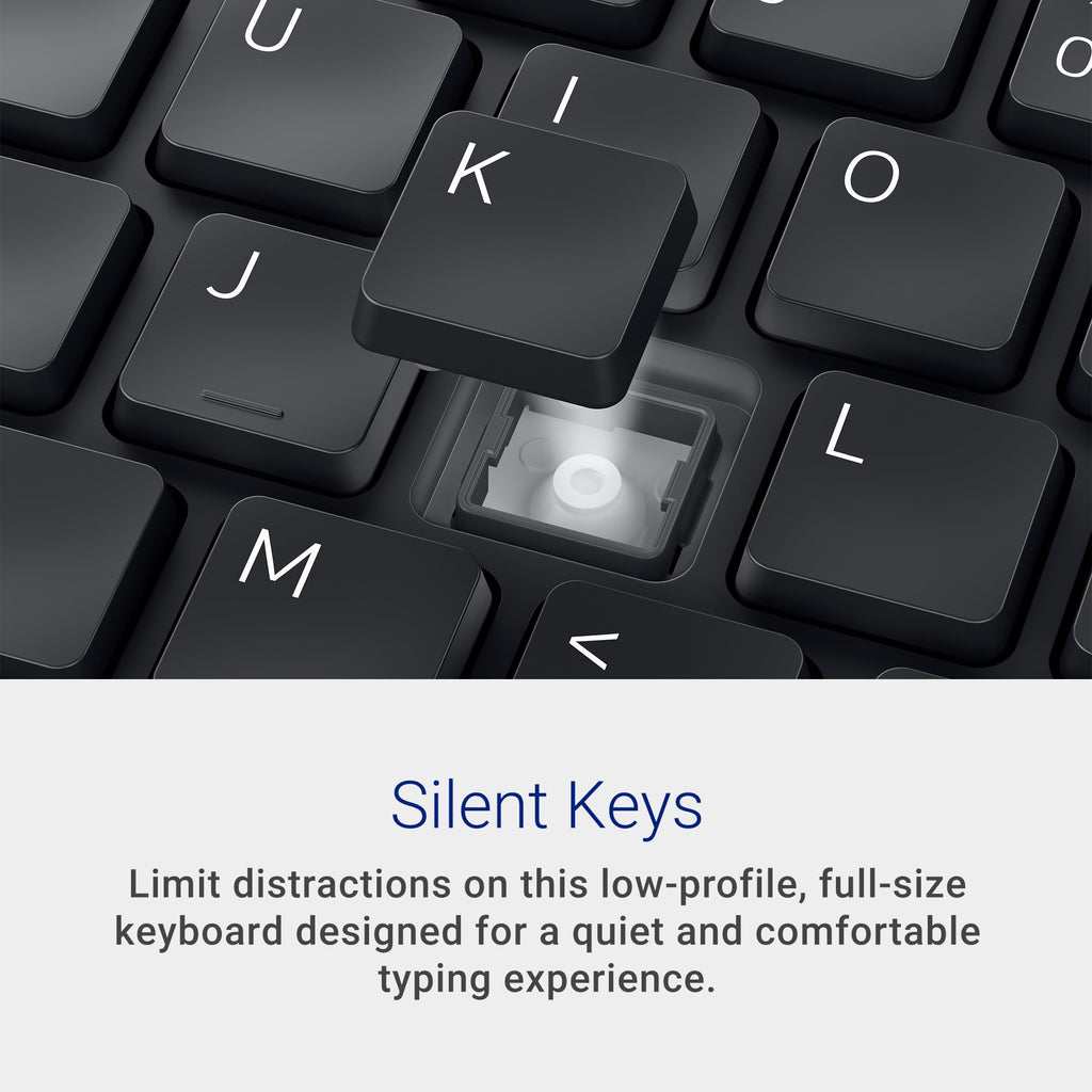 Dell Wireless Keyboard and Mouse - KM3322W, Wireless - 2.4GHz, Optical LED Sensor, Mechanical Scroll, Anti-Fade Plunger Keys, 6 Multimedia Keys, Tilt Leg - Black (NEW)