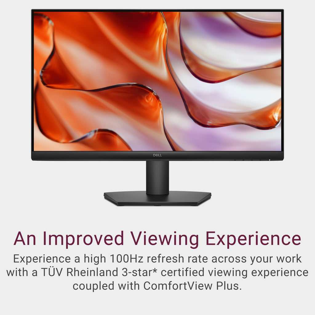 Dell 24 Monitor - SE2425HM - 23.8-inch Full HD (1920x1080) 16:9 100Hz Display, IPS Panel, 16.70 Million Colors, Anti-Glare, 1 HDMI / 1 VGA Port, TÜV Rheinland 3-Star*, Comfortview Plus - Black (NEW)