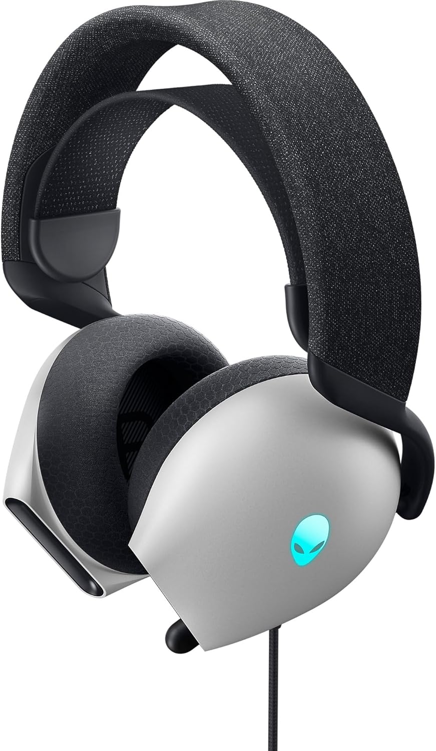 Alienware AW520H Wired Gaming Headset - Dolby Atmos, Unidirectional, AlienFX 16.8 Million RGB Colors, Microphone Mute, Volume On-headset Controls, 40mm Hi-Res Certified - Lunar Light (REFURBISHED-LIKE NEW)