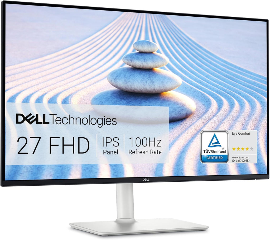 Dell S2725HS 27 Inch Monitor, FHD (1920x1080) Display, 100Hz Refresh Rate, 1500:1 Contrast Ratio, TÜV Rheinland Eye Comfort 4 Star, Integrated 2x5W Speaker, Height/Tilt/Swivel/Pivot- Ash White Color (NEW)