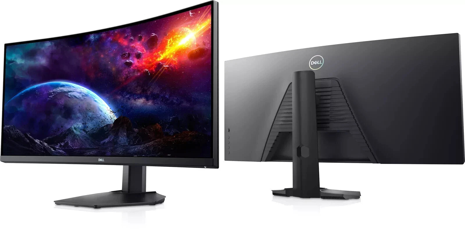 Dell S3422DWG Curved Gaming Monitor - 34 Inch 1800R Curved Screen with 144Hz Refresh Rate, WQHD (3440 x 1440) Display, HDMI, DP to DP 1.4 Cable, AMD FreeSync - Black (NEW)