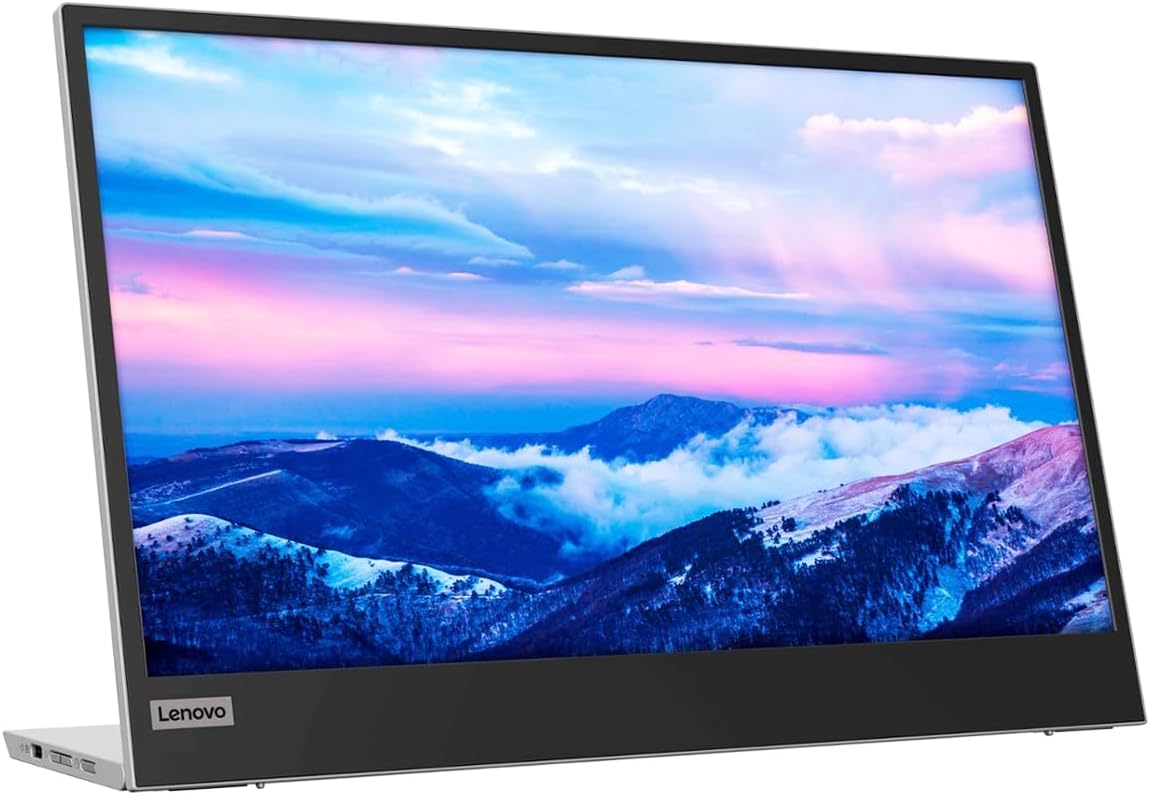Lenovo L15 Portable Monitor, 15.6” Display, Full HD Resolution, IPS Panel, 250 nits Brightness, 60Hz Refresh Rate, USB-C Ports, Height-Adjustable Stand, Flicker-Free Technology (REFURBISHED-LIKE NEW)