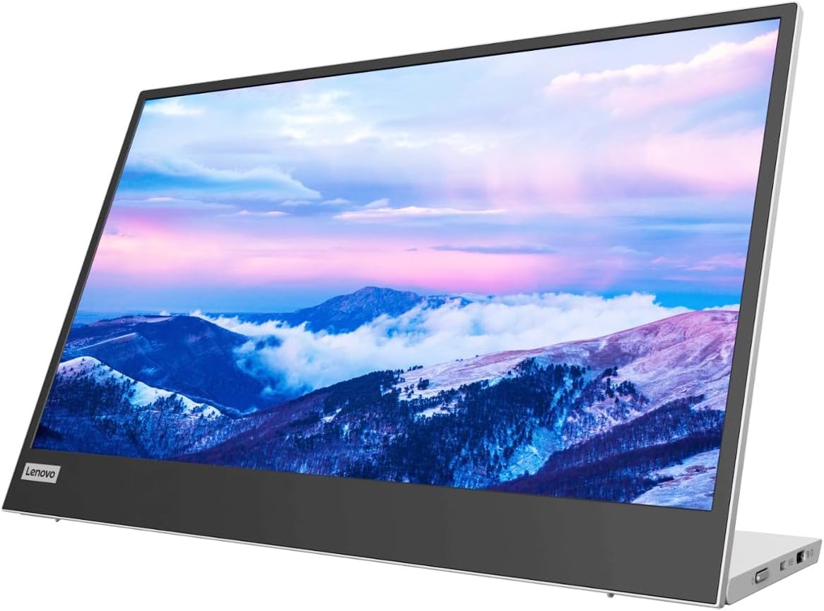 Lenovo L15 Portable Monitor, 15.6” Display, Full HD Resolution, IPS Panel, 250 nits Brightness, 60Hz Refresh Rate, USB-C Ports, Height-Adjustable Stand, Flicker-Free Technology (REFURBISHED-LIKE NEW)