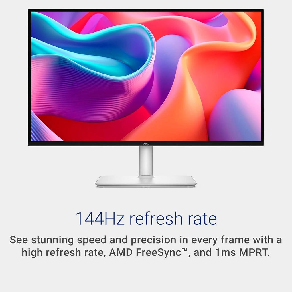 Dell 27 Plus QHD USB-C Monitor - S2725DC - 27-inch QHD (2560x1440) 144Hz 1ms Display, 2 x 3W Speakers, USB-C/HDMI/DisplayPort 1.4 Connectivity, Height/Tilt/Pivot/Swivel, AMD FreeSync - Ash White (NEW)