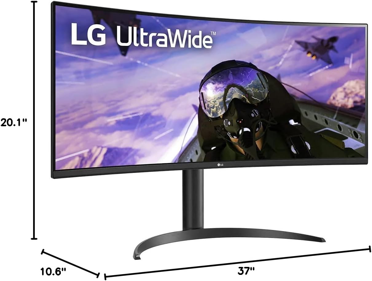 LG 34BP65C-B 34” 21:9 QHD UltraWide™ Curved Monitor with 1ms MBR, HDR10, 160Hz Refresh Rate & AMD FreeSync™ Premium (NEW)