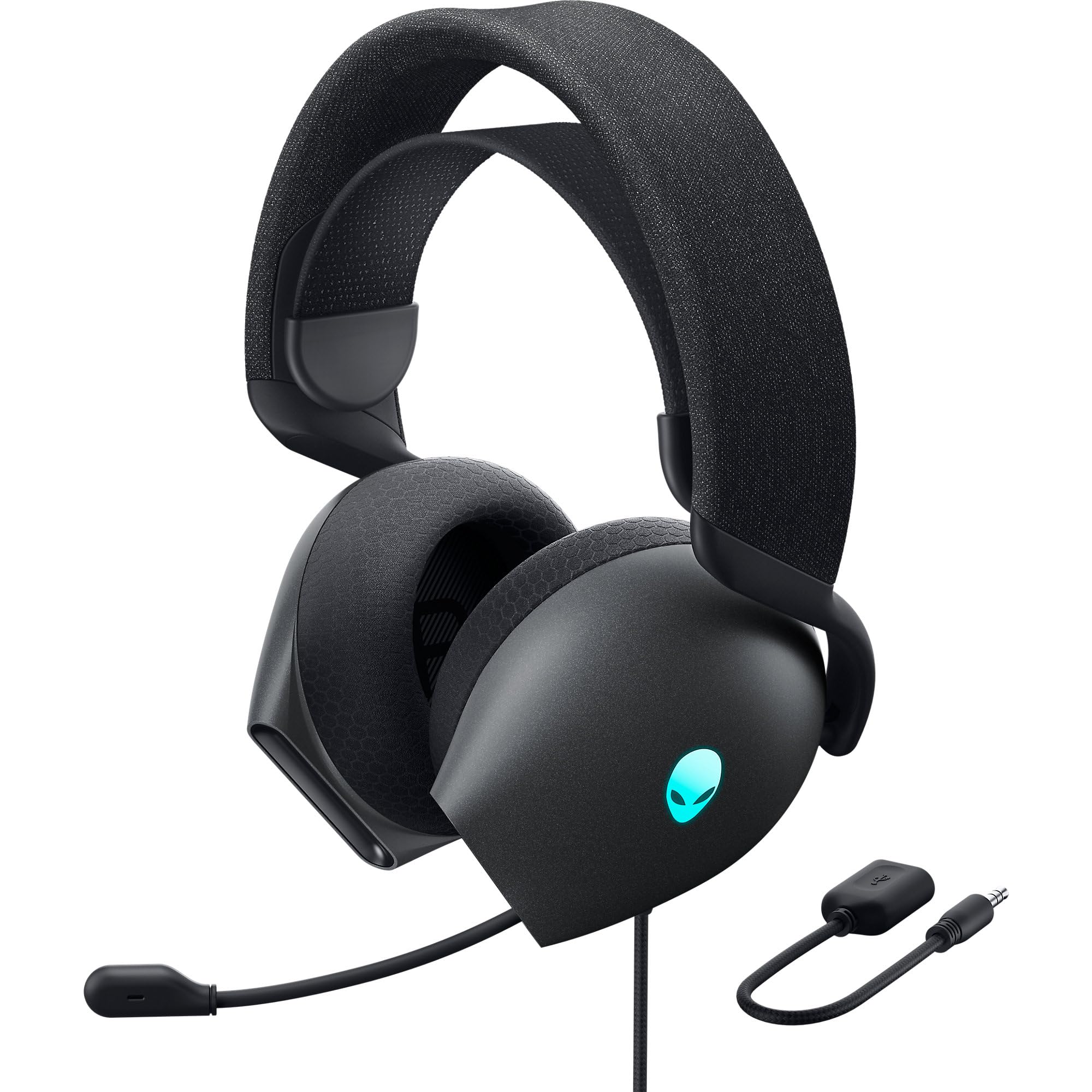 Alienware AW520H Wired Gaming Headset - Dolby Atmos, Unidirectional, AlienFX 16.8 Million RGB Colors, Microphone Mute, Volume On-headset Controls, 40mm Hi-Res Certified - Dark Side of the Moon (NEW)