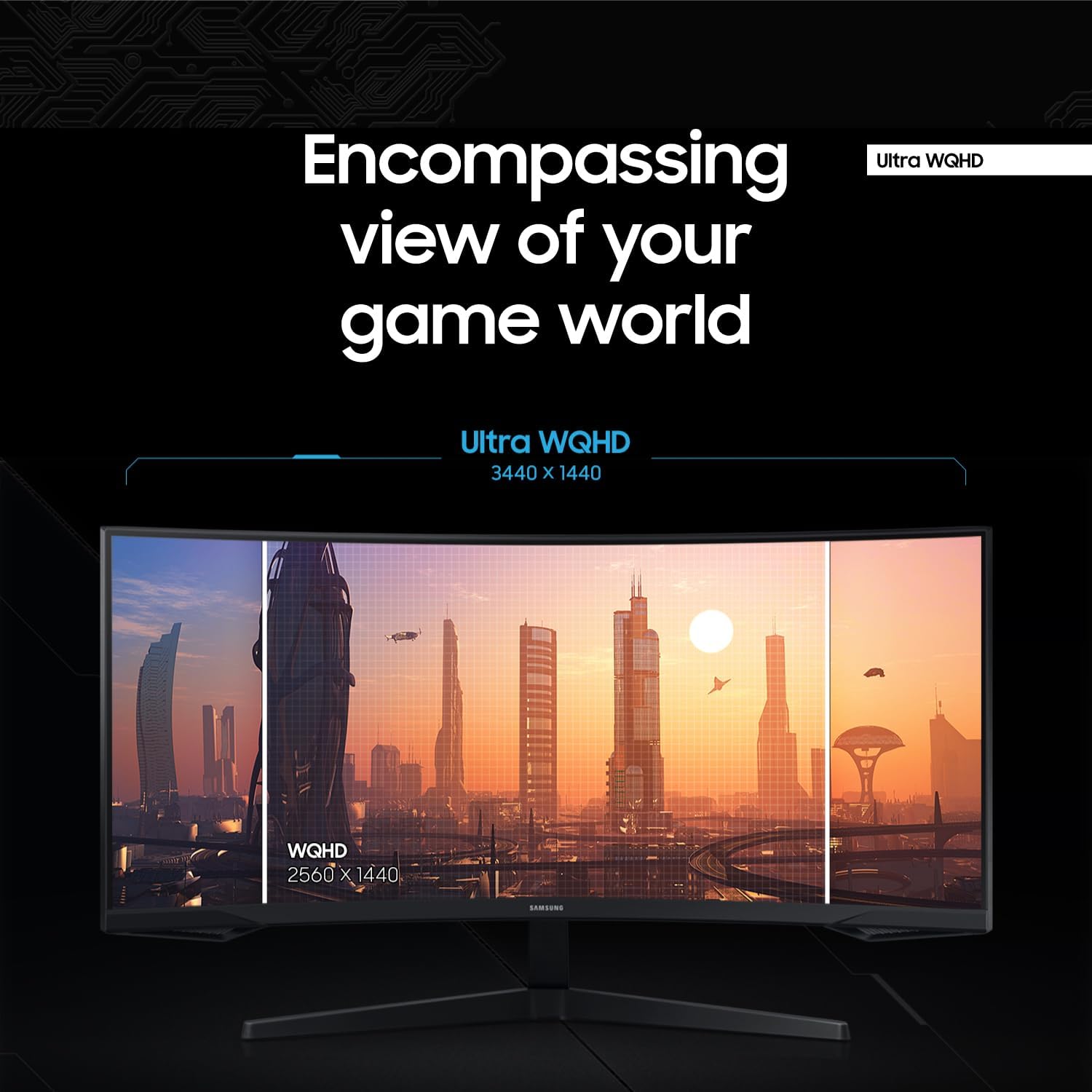 Samsung 34' Odyssey G5 Ultra-Wide Gaming Monitor with 1000R Curved Screen, 165Hz, 1ms, FreeSync Premium, Large Display, Eye Comfort, Multiple Ports, WQHD, LC34G55TWWNXZA, Black (NEW)
