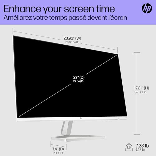 HP Series 5 27 inch FHD Monitor, Full HD Display (1920 x 1080), IPS Panel, 99% sRGB, 1500:1 Contrast Ratio, 300 nits, Eye Ease with Eyesafe Certification, 527sa (2024)  (NEW)