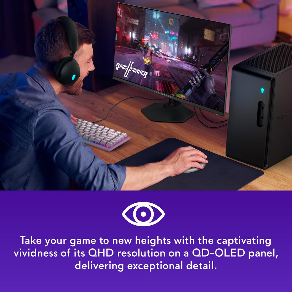 Alienware AW2725DF OLED Gaming Monitor - 26.7-inch Quantom-Dot WQHD (2560x1440) 360Hz 0.03Ms Display, AMD FreeSync Premium Pro, HDMI/DP/USB 3.2 Gen1, Height/Tilt/Swivel/Pivot Adjustability - Black (NEW)