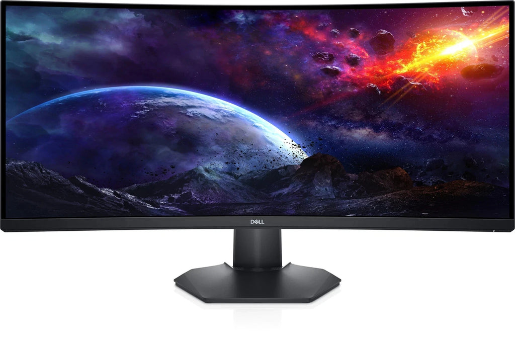 Dell S3422DWG Curved Gaming Monitor - 34 Inch 1800R Curved Screen with 144Hz Refresh Rate, WQHD (3440 x 1440) Display, HDMI, DP to DP 1.4 Cable, AMD FreeSync - Black (NEW)