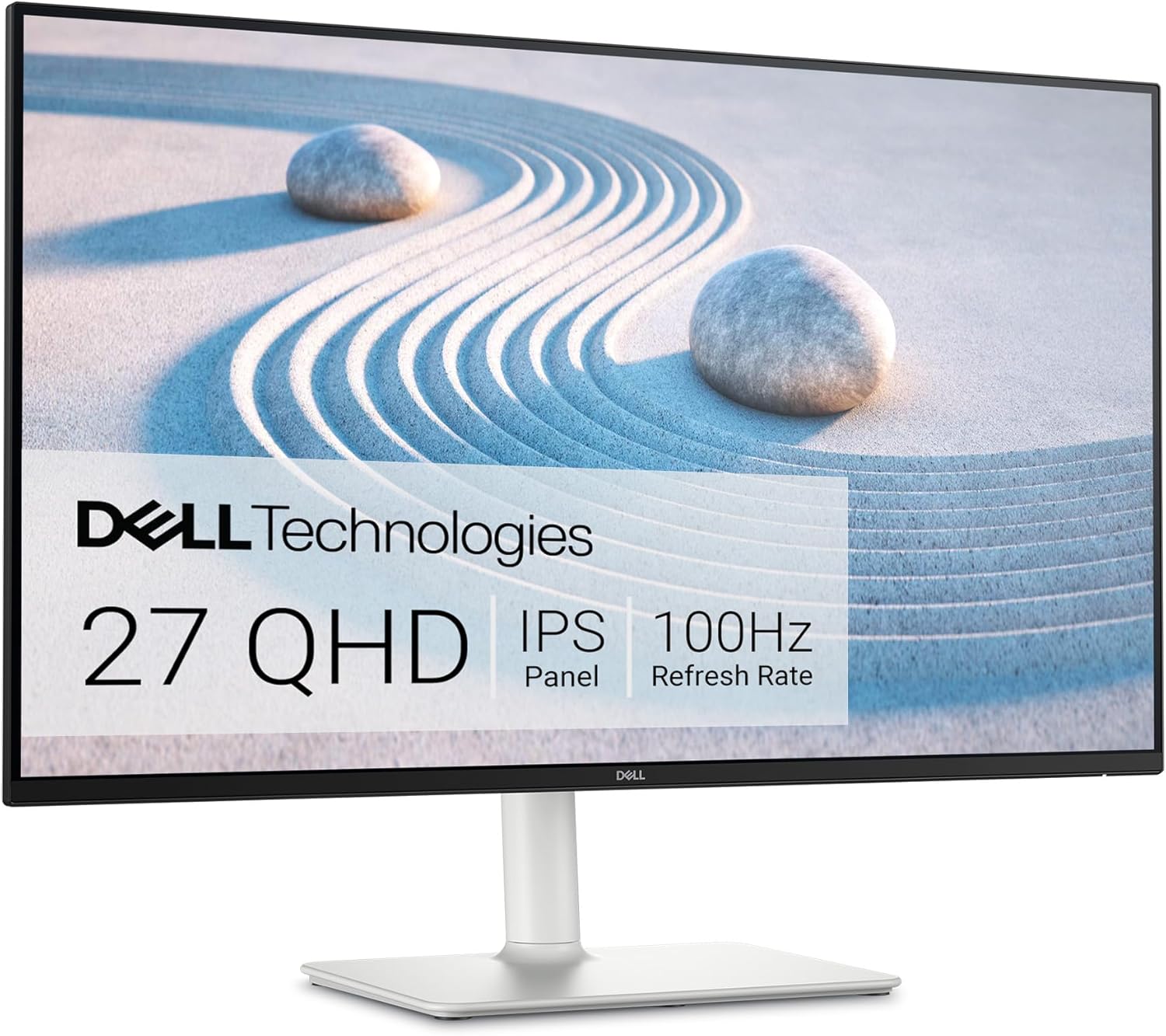 Dell S2725DS Monitor - 27 Inch, QHD (2560x1440) Display, 100Hz refresh rate, 1500:1 contrast ratio, TÜV Rheinland Eye comfort 4 Star,Integrated 2x5W speaker, Height/Tilt/Swivel/Pivot- Ash White color (NEW)