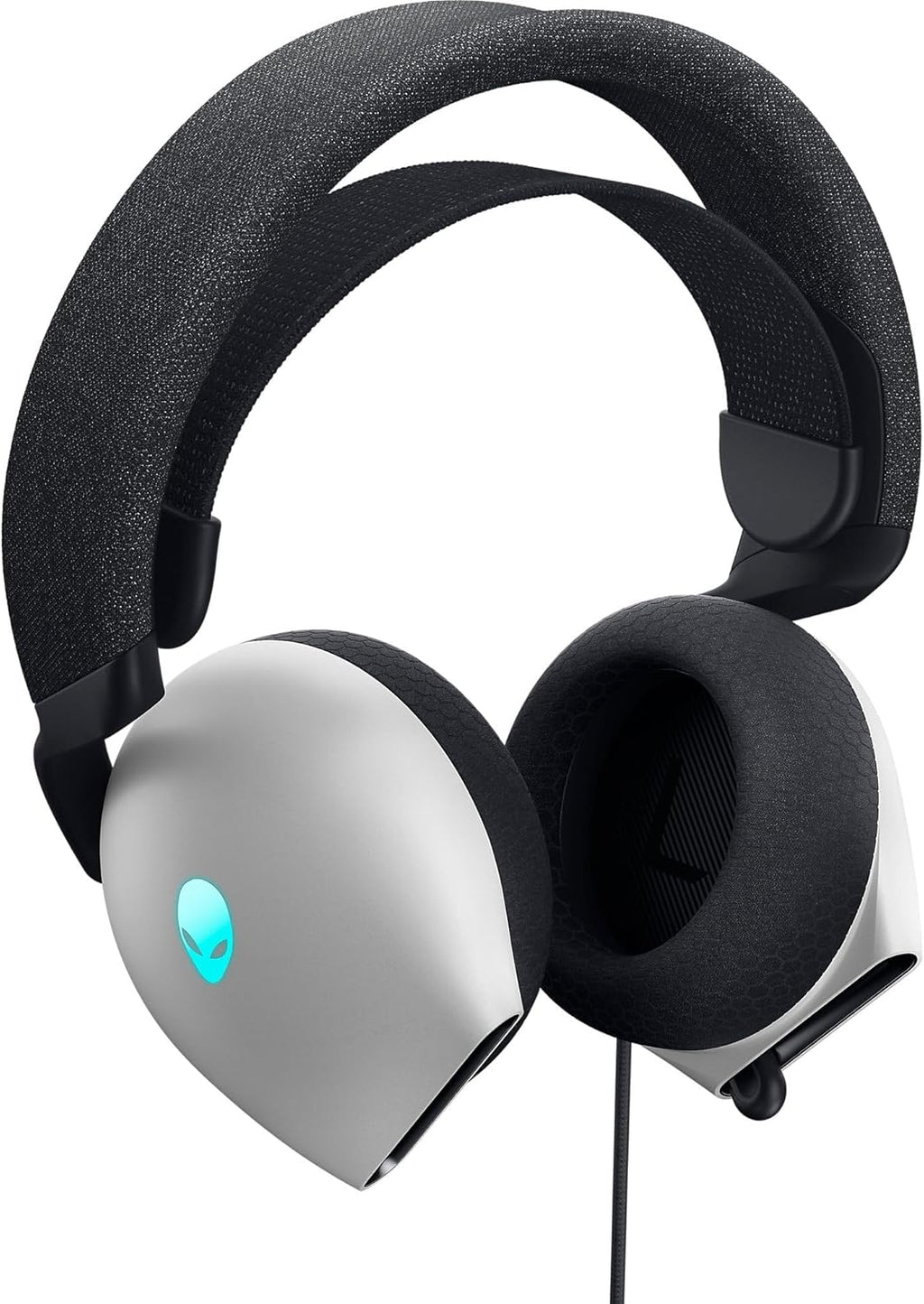 Alienware AW520H Wired Gaming Headset - Dolby Atmos, Unidirectional, AlienFX 16.8 Million RGB Colors, Microphone Mute, Volume On-headset Controls, 40mm Hi-Res Certified - Lunar Light (REFURBISHED-LIKE NEW)